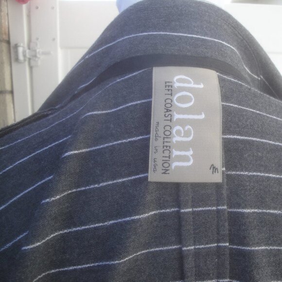 Anthropologie Jacket Blazer Women Size Med Gray-White pinstripe knit Preppy - Picture 4 of 8